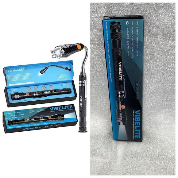 Extendable Magnetic Flashlight with Telescoping Magnet Pickup Tool-Cool Gadget - Picture 1 of 8